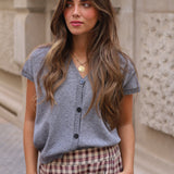 CHAQUETA MANGA CORTA GRIS