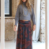 FALDA GASA ESTAMPADA GRIS