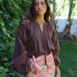 BLUSA JULIA MARRON