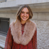 CUELLO PELO LARGO SINTETICO BEIGE