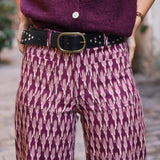 PANTALON WORKER ROSA Y BURDEOS