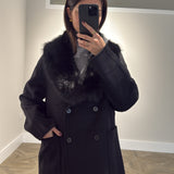 ABRIGO DOBLE PAÑO NEGRO