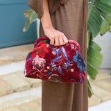 CARTERA TERCIOPELO BURDEOS