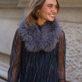 CUELLO PELO CORTO SINTETICO GRIS