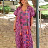 VESTIDO LOLA CUADROS ROSA