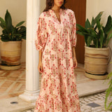 VESTIDO MENORCA FLORES NARANJA