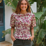 BLUSA CADIZ FRUNCES CRUDA