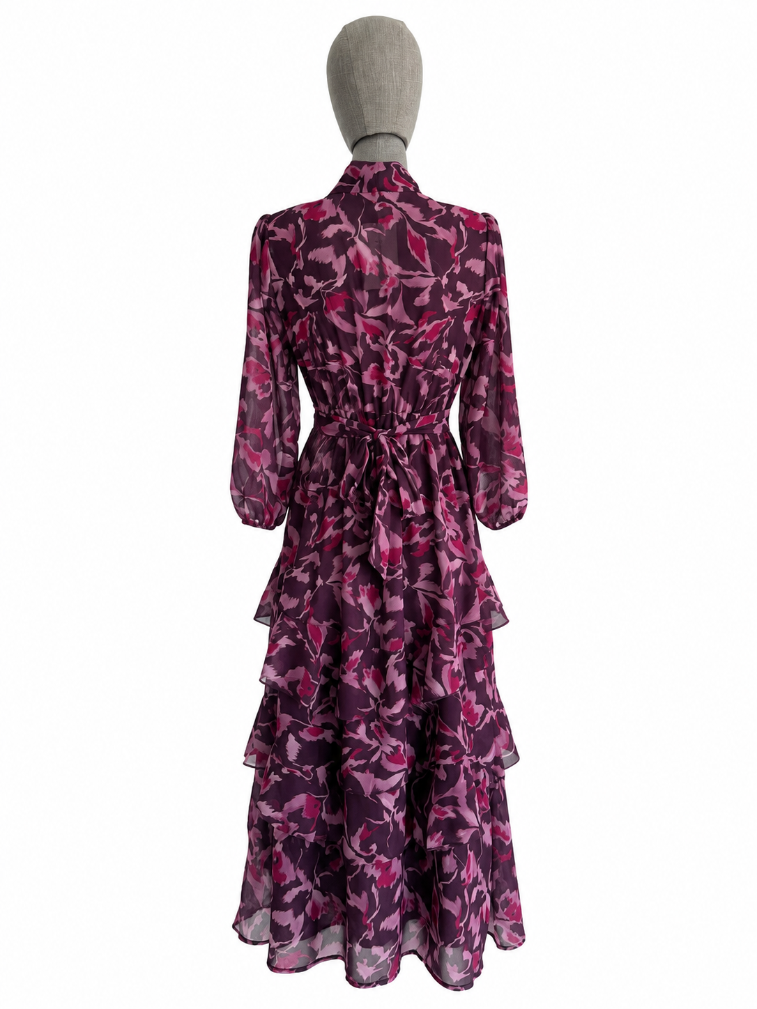VESTIDO HOJAS MORADO