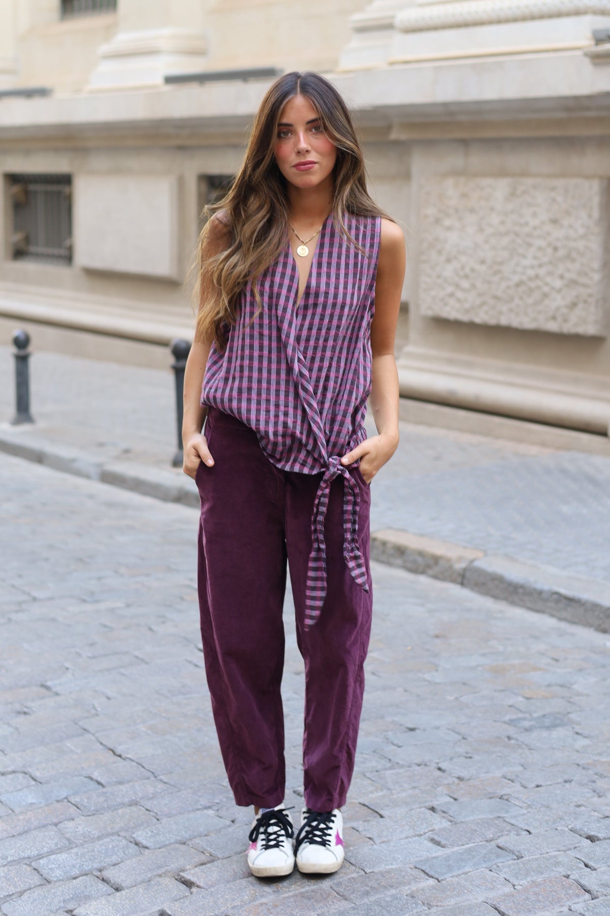 PANTALON ANTE MORADO