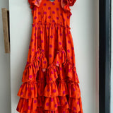 TRAJE FLAMENCA MANGA CORTA NARANJA