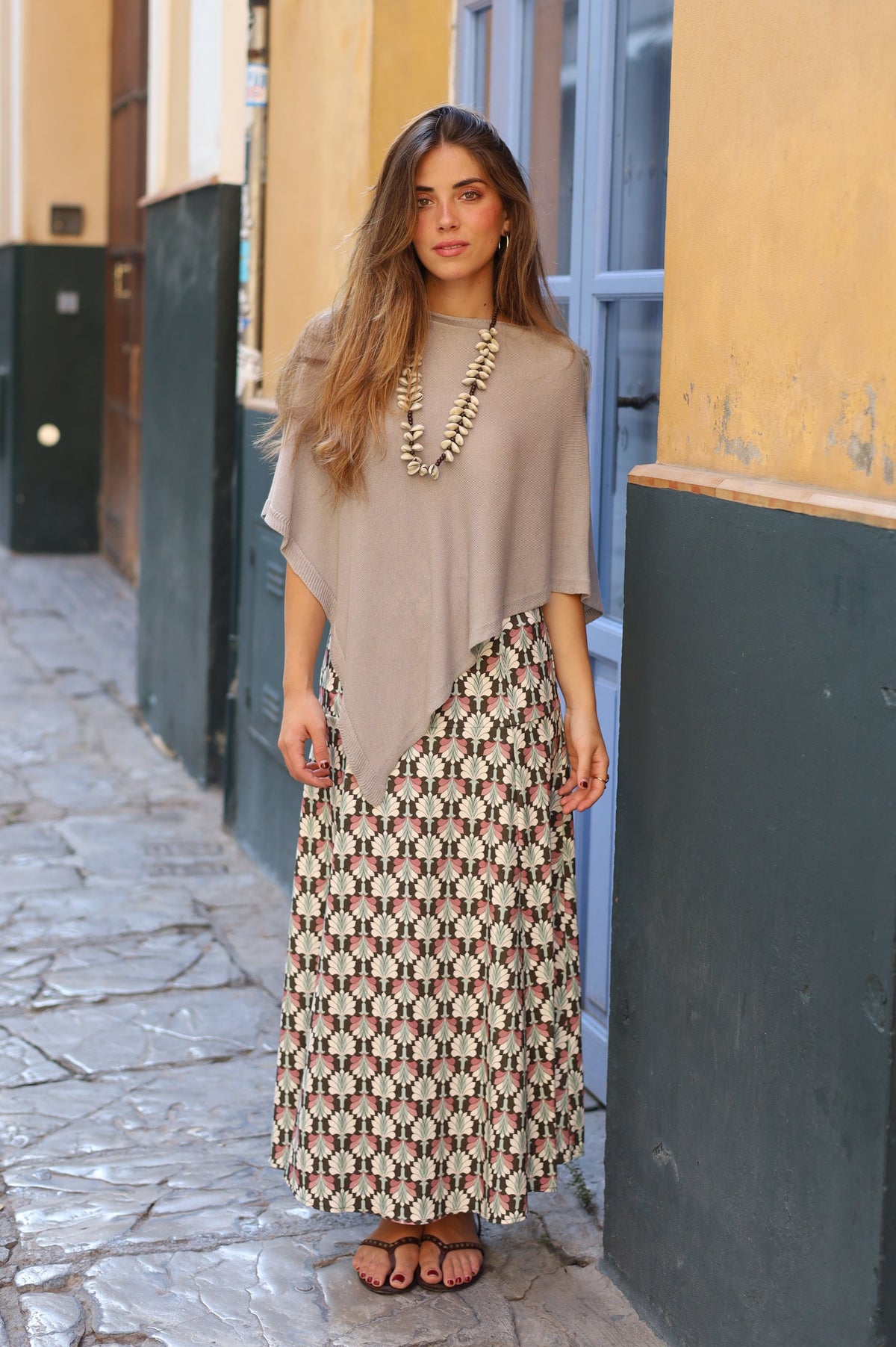FALDA LAUREL MARRON