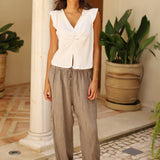 PANTALON CARLOTA LINO TOPO