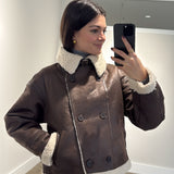 CHAQUETA CON BORREGO MARRON