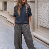 PANTALÓN BOMBACHO CUADROS GRIS