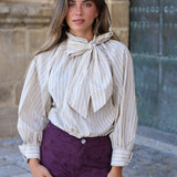 BLUSA ANGELA RAYAS BEIGE