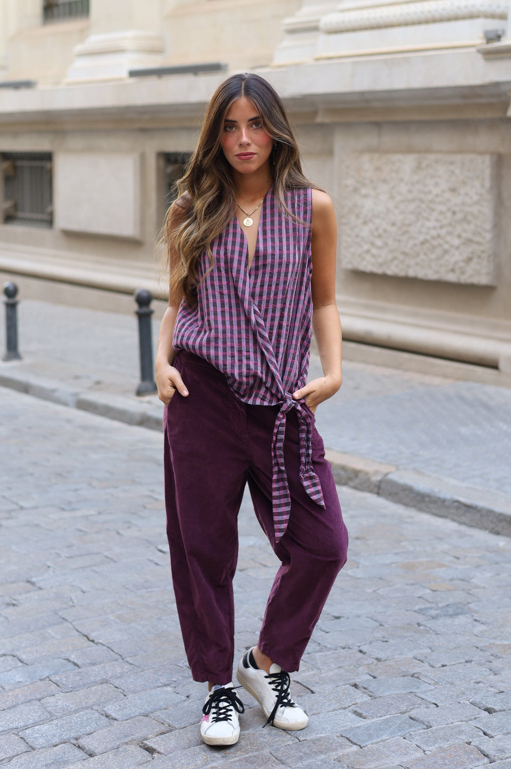 PANTALON ANTE MORADO