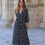VESTIDO RONDA ROMBO NEGRO