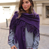PONCHO FLECOS MORADO