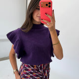 CHALECO PUNTO VOLANTE MORADO