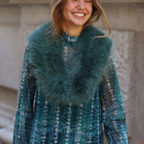 CUELLO PELO LARGO SINTETICO VERDE