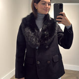 CHAQUETA DOBLE PAÑO NEGRA