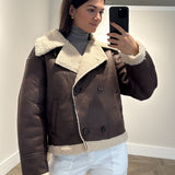 CHAQUETA CON BORREGO MARRON