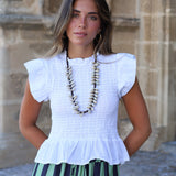 BLUSA NIDO FEZ BLANCA