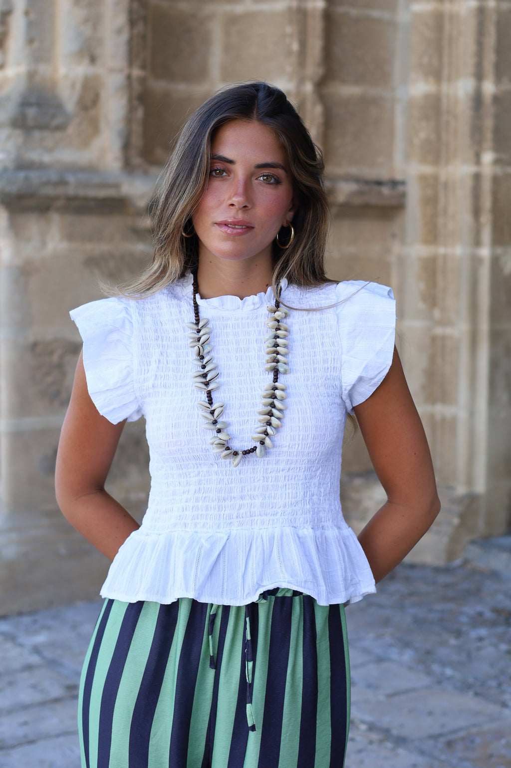 BLUSA NIDO FEZ BLANCA