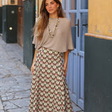 FALDA LAUREL MARRON