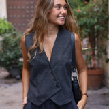 CHALECO CRUZADO CUADROS