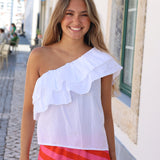 TOP ASIMETRICO VOLANTES BLANCO