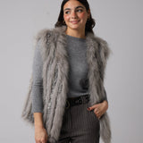 CHALECO PLUMAS GRIS