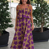 VESTIDO HAWAI FLORES MORADAS