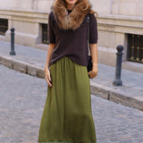 FALDA SATINADA ENCAJE LIMA