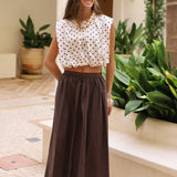FALDA MIDI MARRON