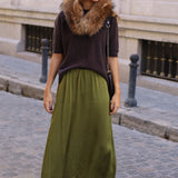 FALDA SATINADA ENCAJE LIMA