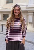 CAMISETA CAROLINA ROSA Y MARRÓN