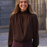 BLUSA REGINA MARRÓN