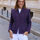 CHAQUETA IRLANDA CUADROS AZUL