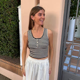 TOP LUREX BOTONES NEGRO