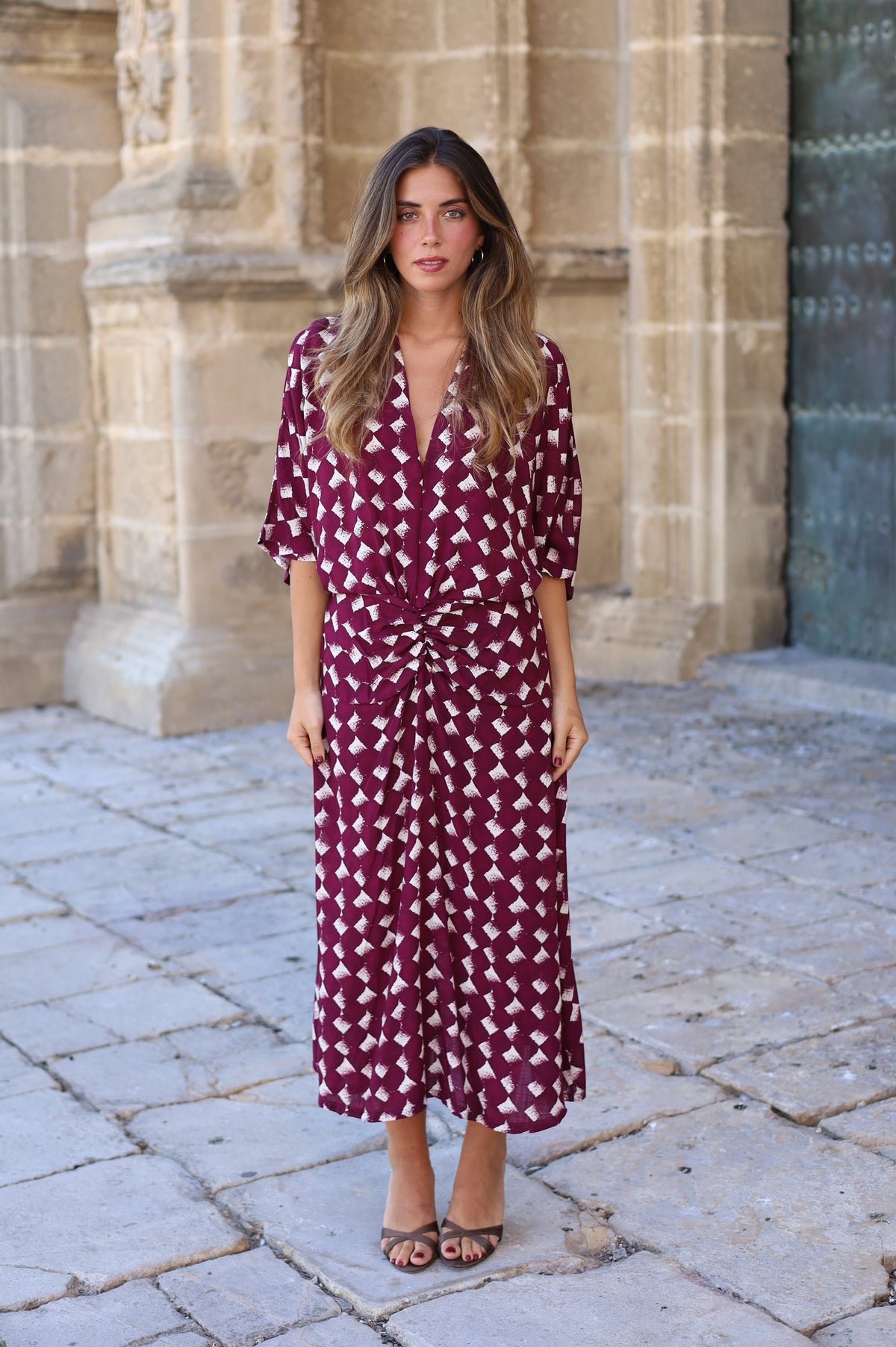 VESTIDO RONDA ROMBO MORADO