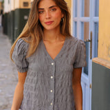 BLUSA VICHY AZUL