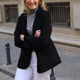 CHAQUETA DOBLE PAÑO NEGRA