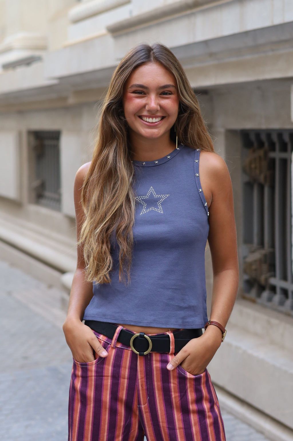 CAMISETA TACHAS ESTRELLA MALVA