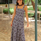 VESTIDO TIRANTES PALMERAS AZUL