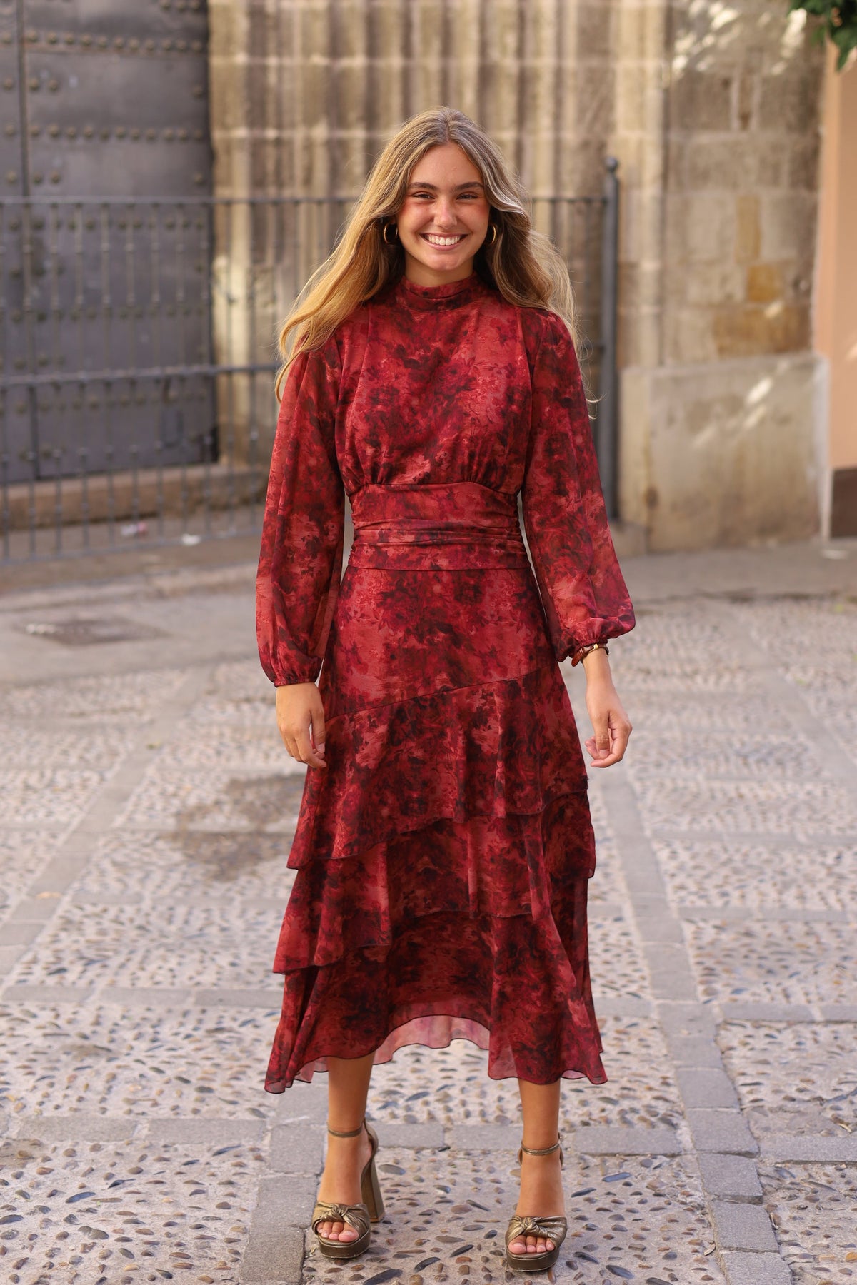 VESTIDO FUENTEBRAVIA BURDEOS