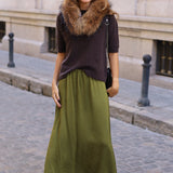 FALDA SATINADA ENCAJE LIMA