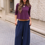 PANTALON BOMBACHO LISO AZUL