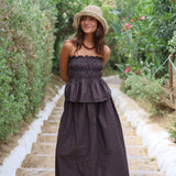 FALDA MIDI MARRON