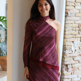 TOP LAZO ASIMETRICO ROSA